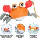 Ver imagem 5 de Caranguejo Deslizante Pimpolho Siri Fujão de Dar Corda Brinquedo Uni para Bebê Criança Laranja