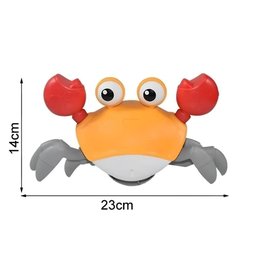 Caranguejo Deslizante Pimpolho Siri Fujão de Dar Corda Brinquedo Uni para Bebê Criança Laranja - 7