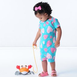 Caranguejo Deslizante Pimpolho Siri Fujão de Dar Corda Brinquedo Uni para Bebê Criança Laranja - 2