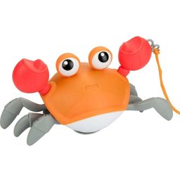 Caranguejo Deslizante Pimpolho Siri Fujão de Dar Corda Brinquedo Uni para Bebê Criança Laranja - 1