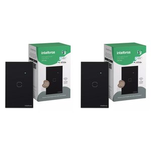 Kit 2 Interruptores Smart Inteligente Touch Wi-fi 1 Tecla Ews 1001 Intelbras