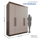 Ver imagem 5 de Guarda-roupa Solteiro 4 Portas 3 Gavetas Roma Espresso Móveis