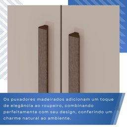 Guarda-roupa Solteiro 4 Portas 3 Gavetas Roma Espresso Móveis - 8