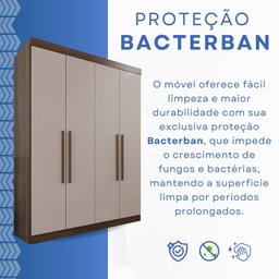 Guarda-roupa Solteiro 4 Portas 3 Gavetas Roma Espresso Móveis - 12