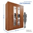 Ver imagem 5 de Guarda-Roupa Solteiro 4 Portas 3 Gavetas com Espelho Roma Espresso Móveis Marrom/Cinamomo