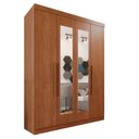 Ver imagem 4 de Guarda-roupa Solteiro 4 Portas 3 Gavetas com Espelho Roma Espresso Móveis