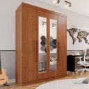 Ver imagem 1 de Guarda-Roupa Solteiro 4 Portas 3 Gavetas com Espelho Roma Espresso Móveis Marrom/Cinamomo