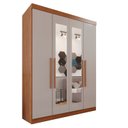 Ver imagem 4 de Guarda-Roupa Solteiro 4 Portas 3 Gavetas com Espelho Roma Espresso Móveis Marrom/Cinamomo/Off White