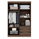 Ver imagem 3 de Guarda-roupa Solteiro 4 Portas 3 Gavetas com Espelho Roma Espresso Móveis