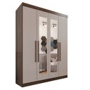 Ver imagem 4 de Guarda-roupa Solteiro 4 Portas 3 Gavetas com Espelho Roma Espresso Móveis