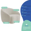 Ver mais imagens de Kit Divã Recamier Orgânico Marrocos 160cm Lado Direito e 1 Poltronas Amore Linho