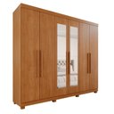 Ver imagem 4 de Guarda-Roupa Casal Casal 6 Portas 3 Gavetas com Espelho com Pés Roma Espresso Móveis Marrom/Cinamomo