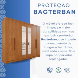 Guarda-Roupa Casal Casal 6 Portas 3 Gavetas com Espelho com Pés Roma Espresso Móveis - 12