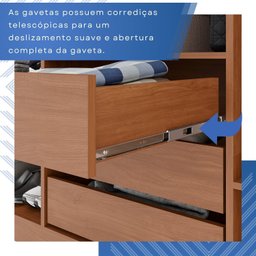 Guarda-Roupa Casal Casal 6 Portas 3 Gavetas com Espelho com Pés Roma Espresso Móveis - 9