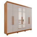 Ver imagem 3 de Guarda-Roupa Casal Casal 6 Portas 3 Gavetas com Espelho com Pés Roma Espresso Móveis Marrom/Cinamomo/Off White