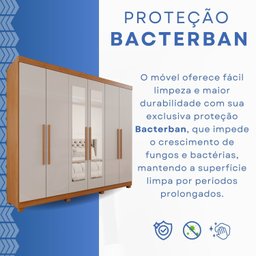 Guarda-Roupa Casal Casal 6 Portas 3 Gavetas com Espelho com Pés Roma Espresso Móveis - 12
