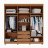 Guarda-Roupa Casal Casal 6 Portas 3 Gavetas com Espelho com Pés Roma Espresso Móveis - 3
