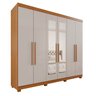 Guarda-Roupa Casal Casal 6 Portas 3 Gavetas com Espelho com Pés Roma Espresso Móveis - 4