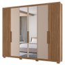 Guarda Roupa Casal Araguaia 6 Portas Carvalho Fendi com Espelho - Moval - 1