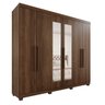 Guarda-Roupa Casal Casal 6 Portas 3 Gavetas com Espelho com Pés Roma Espresso Móveis - 4