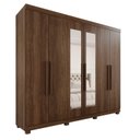 Ver imagem 4 de Guarda-Roupa Casal Casal 6 Portas 3 Gavetas com Espelho com Pés Roma Espresso Móveis