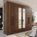 Ver imagem 2 de Guarda-Roupa Casal Casal 6 Portas 3 Gavetas com Espelho com Pés Roma Espresso Móveis