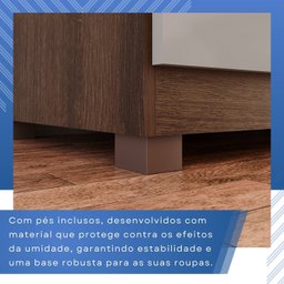 Guarda-Roupa Casal Casal 6 Portas 3 Gavetas com Espelho com Pés Roma Espresso Móveis - 10