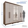 Guarda-Roupa Casal Casal 6 Portas 3 Gavetas com Espelho com Pés Roma Espresso Móveis - 5