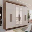 Ver imagem 2 de Guarda-Roupa Casal Casal 6 Portas 3 Gavetas com Espelho com Pés Roma Espresso Móveis