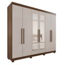 Ver imagem 4 de Guarda-Roupa Casal Casal 6 Portas 3 Gavetas com Espelho com Pés Roma Espresso Móveis