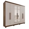 Guarda-Roupa Casal Casal 6 Portas 3 Gavetas com Espelho com Pés Roma Espresso Móveis - 4