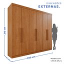 Ver imagem 5 de Guarda-Roupa Casal Casal 6 Portas 3 Gavetas Roma Espresso Móveis