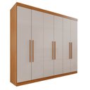 Ver imagem 4 de Guarda-Roupa Casal Casal 6 Portas 3 Gavetas Roma Espresso Móveis Marrom/Cinamomo/Off White