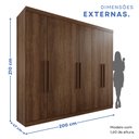 Ver imagem 5 de Guarda-Roupa Casal Casal 6 Portas 3 Gavetas Roma Espresso Móveis