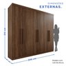 Guarda-Roupa Casal Casal 6 Portas 3 Gavetas Roma Espresso Móveis - 5