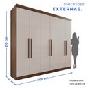 Ver imagem 5 de Guarda-Roupa Casal Casal 6 Portas 3 Gavetas Roma Espresso Móveis
