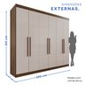 Guarda-Roupa Casal Casal 6 Portas 3 Gavetas Roma Espresso Móveis - 5