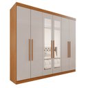 Ver imagem 4 de Guarda-Roupa Casal Casal 6 Portas 3 Gavetas com Espelho Roma Espresso Móveis Marrom/Cinamomo/Off White