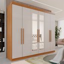 Ver imagem 1 de Guarda-Roupa Casal Casal 6 Portas 3 Gavetas com Espelho Roma Espresso Móveis Marrom/Cinamomo/Off White