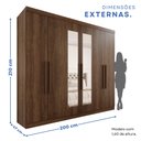 Ver imagem 5 de Guarda-Roupa Casal Casal 6 Portas 3 Gavetas com Espelho Roma Espresso Móveis