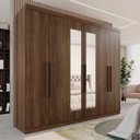 Ver imagem 2 de Guarda-Roupa Casal Casal 6 Portas 3 Gavetas com Espelho Roma Espresso Móveis