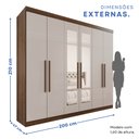 Ver imagem 5 de Guarda-Roupa Casal Casal 6 Portas 3 Gavetas com Espelho Roma Espresso Móveis