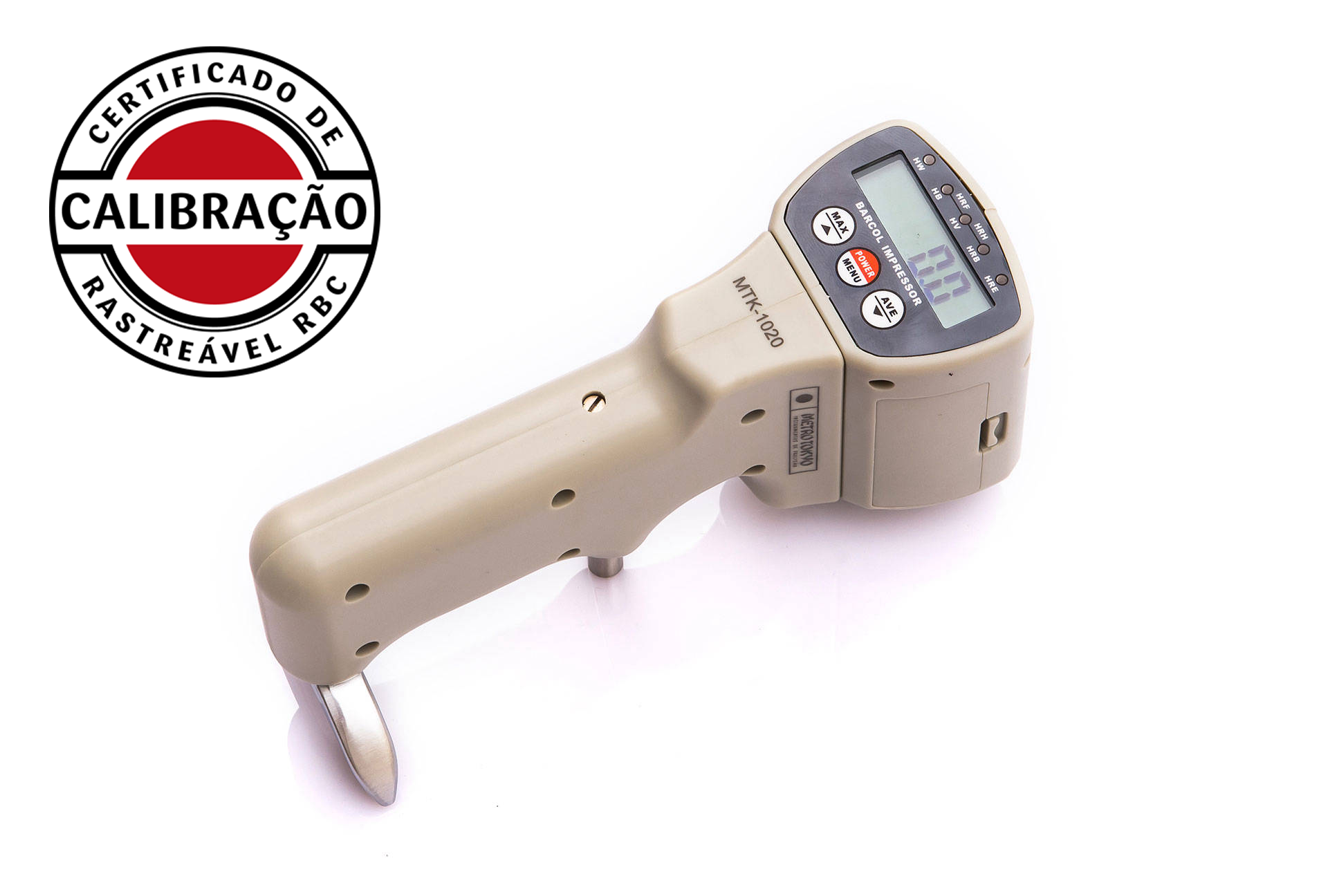 Durômetro Portátil Digital Barcol - Metrotokyo - MTK-1020 - Escalas de Medição: HBa-HB-HV-HW-HRB-HRE