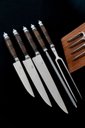 Ver imagem 1 de Cepo Mestre Cuteleiro Completo – Facas 6”, 8” e 10” + Garfos + Chaira – Inox 3mm