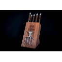 Ver imagem 2 de Cepo Mestre Cuteleiro Completo – Facas 6”, 8” e 10” + Garfos + Chaira – Inox 3mm