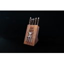 Ver imagem 3 de Cepo Mestre Cuteleiro Completo – Facas 6”, 8” e 10” + Garfos + Chaira – Inox 3mm