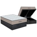 Ver imagem 1 de Cama Box Baú Queen: Colchão Espuma D45 Orthoflex Genova + Base CRC Suede Gray(158x198)