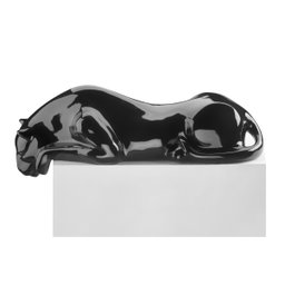 Escultura Decorativa Estátua Pantera Bebendo Água Piscina 102cm:preto Brilho - 2