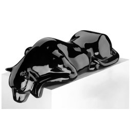 Escultura Decorativa Estátua Pantera Bebendo Água Piscina 102cm:preto Brilho - 3