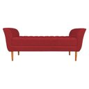 Ver imagem 1 de Calçadeira Recamier Casal 1,50m Londres Veludo Vermelho - Pallazio